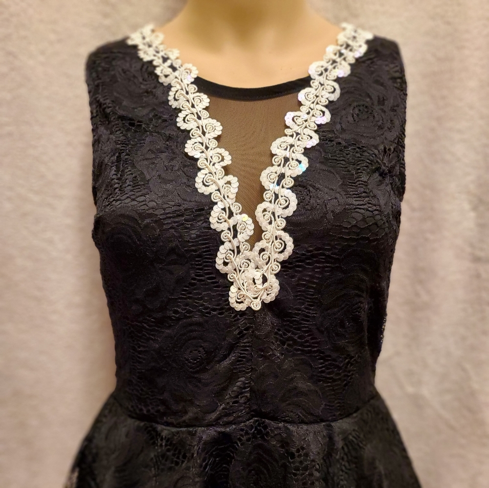 Lace Plunging V-Neck Style with Detail